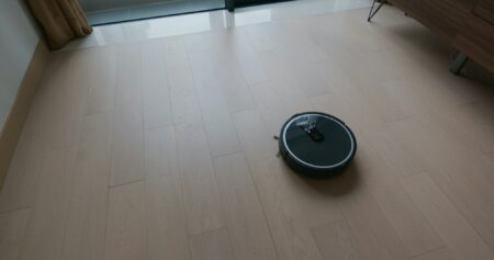 Robot vacuum cleaner on the floor